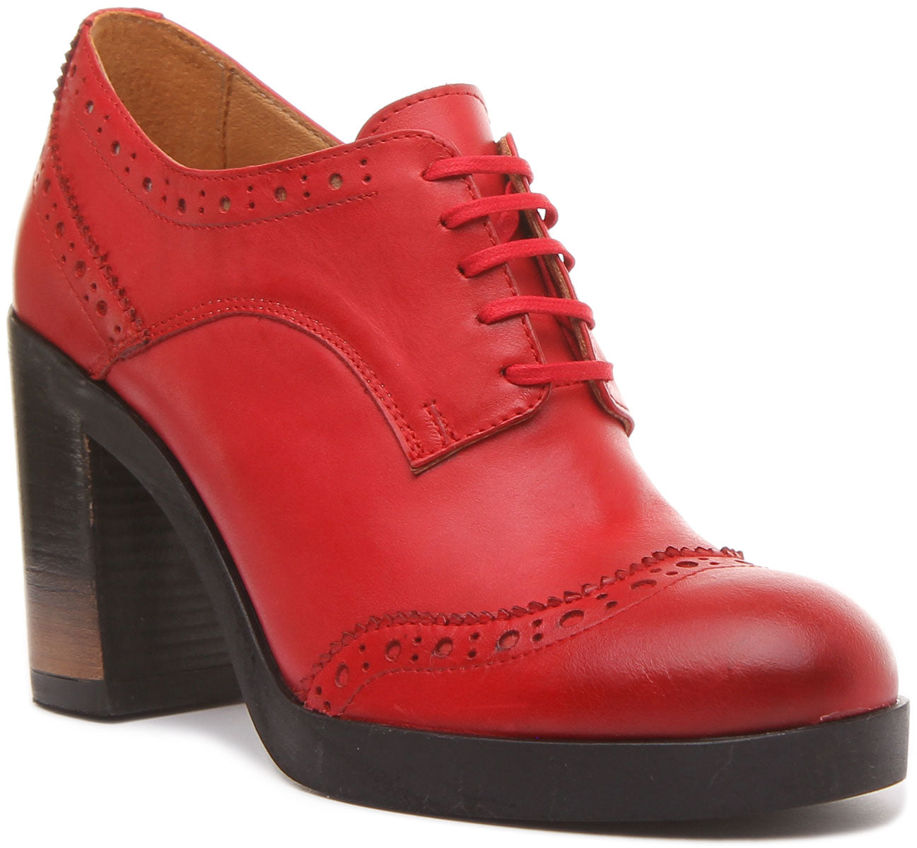 Red lace best sale up shoes