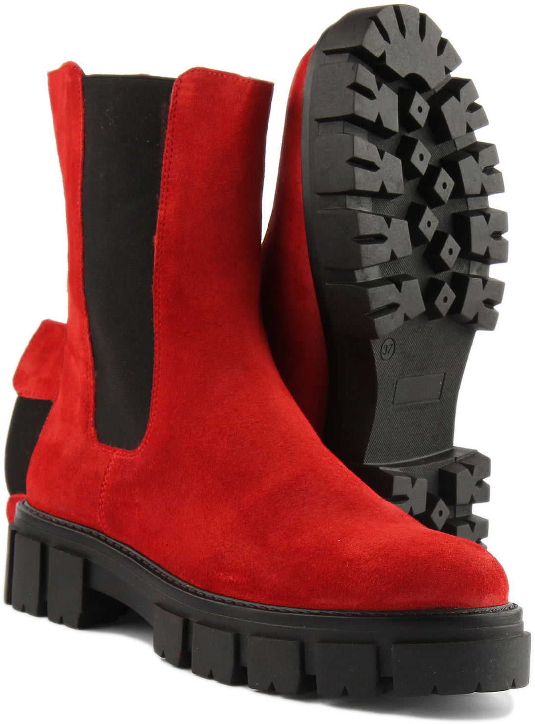 Justinreess England Ankle Boots Tulip Chelsea Ankle Boots In Red