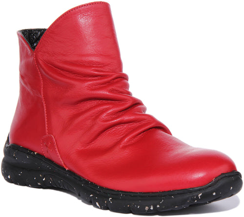 Mia Soft ankle Boots In Red