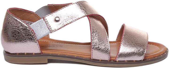 JUSTINREESS ENGLAND Womens Sandals Nadie Leather Flat Sandal In Rose