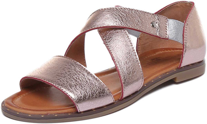 JUSTINREESS ENGLAND Womens Sandals Nadie Leather Flat Sandal In Rose