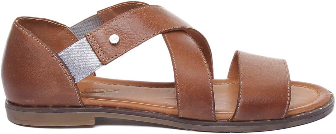 JUSTINREESS ENGLAND Womens Sandals Nadie Leather Flat Sandal In Tan