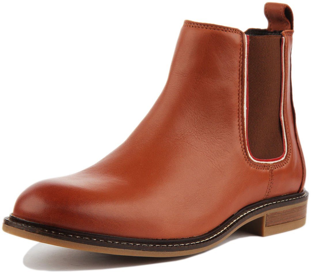 JUSTINREESS ENGLAND Womens Ankle Boots Aysha Leather Chelsea Boot In Tan