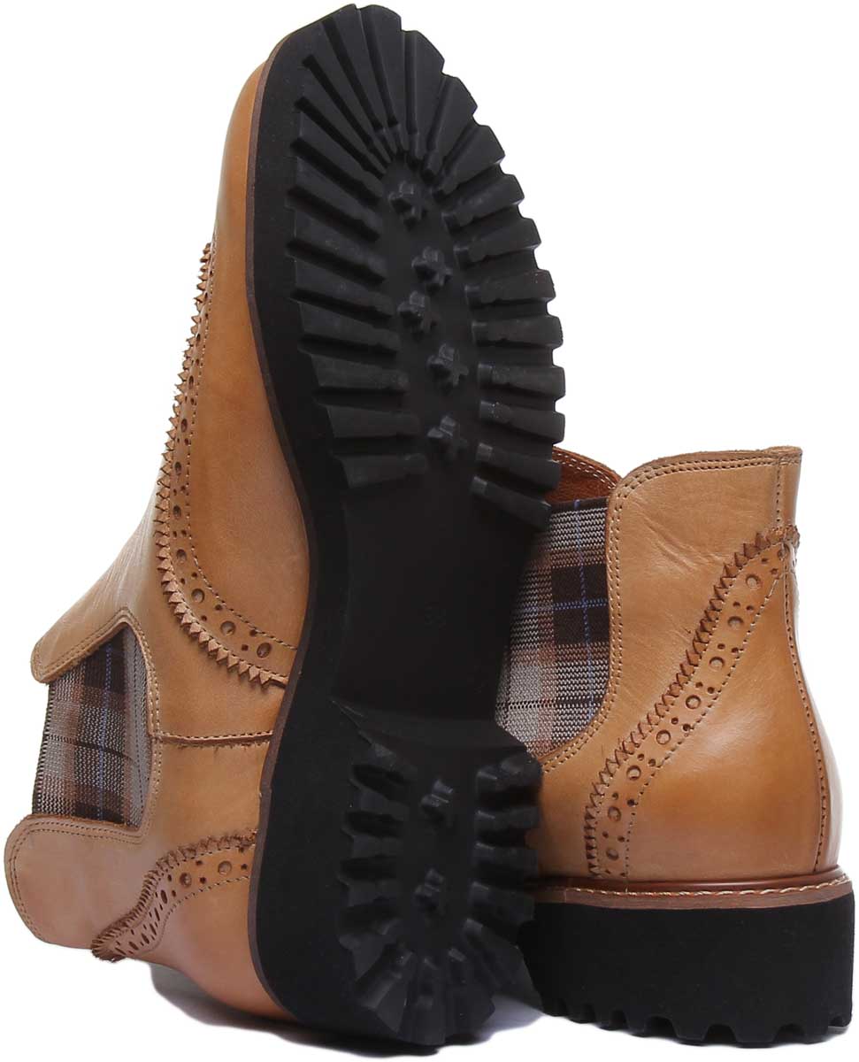JUSTINREESS ENGLAND Womens Ankle Boots Harriet Leather Chelsea Boot In Tan