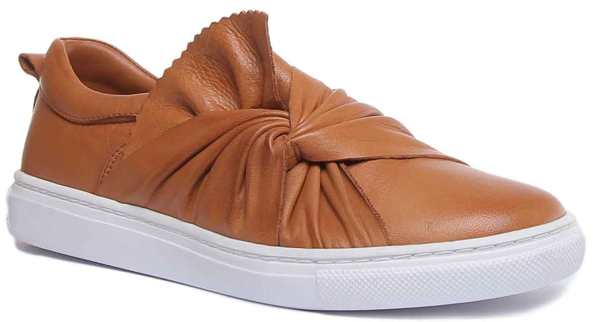 Tan slip hot sale on sneakers