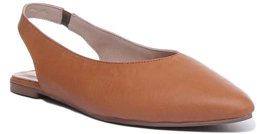 Athena Slip On Shoe With Back Strap In Tan