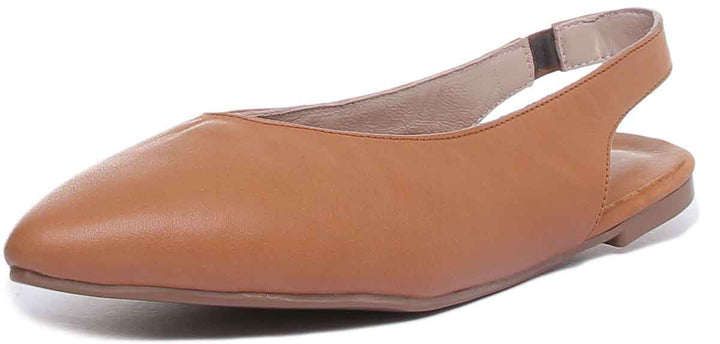 JUSTINREESS ENGLAND Womens Sandals Athena Slip On Shoe With Back Strap In Tan