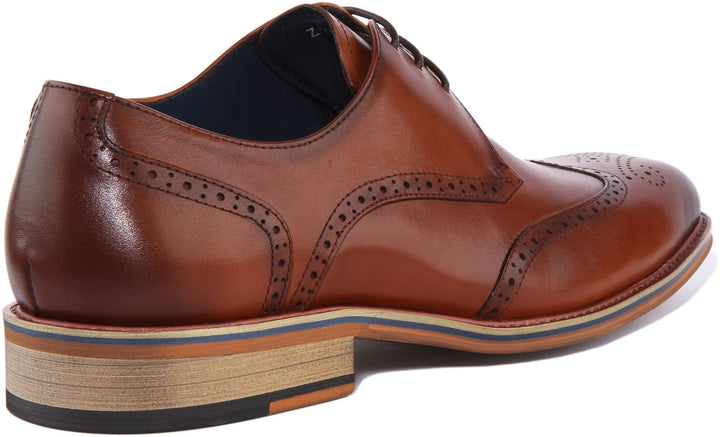 Justinreess England Shoes Zayn Lace up Brogue In Tan