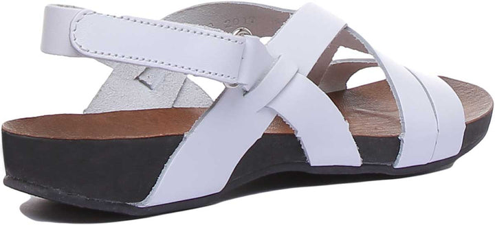JUSTINREESS ENGLAND Womens Sandals 7190 Strappy Leather Sandal In White
