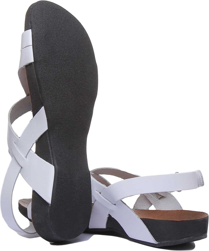 JUSTINREESS ENGLAND Womens Sandals 7190 Strappy Leather Sandal In White