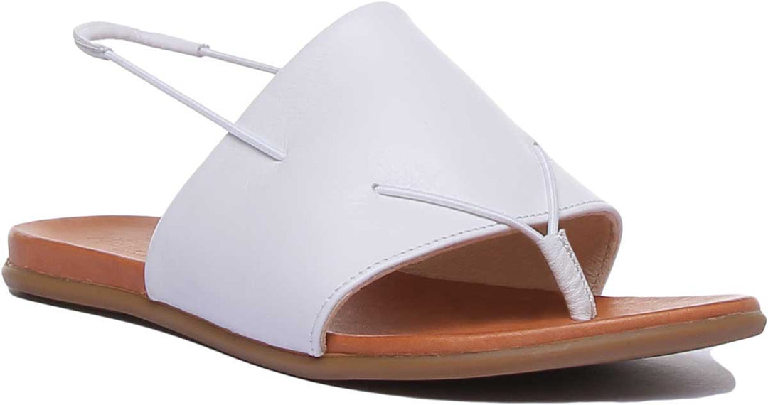 JUSTINREESS ENGLAND Womens Sandals Lilian Leather Sandal With Elastic Slingback In White