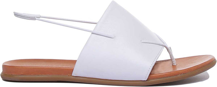 JUSTINREESS ENGLAND Womens Sandals Lilian Leather Sandal With Elastic Slingback In White