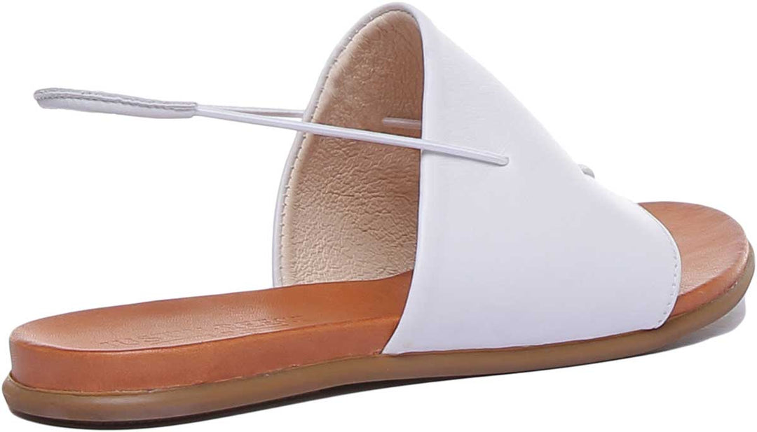 JUSTINREESS ENGLAND Womens Sandals Lilian Leather Sandal With Elastic Slingback In White