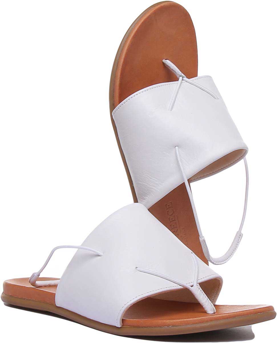 JUSTINREESS ENGLAND Womens Sandals Lilian Leather Sandal With Elastic Slingback In White