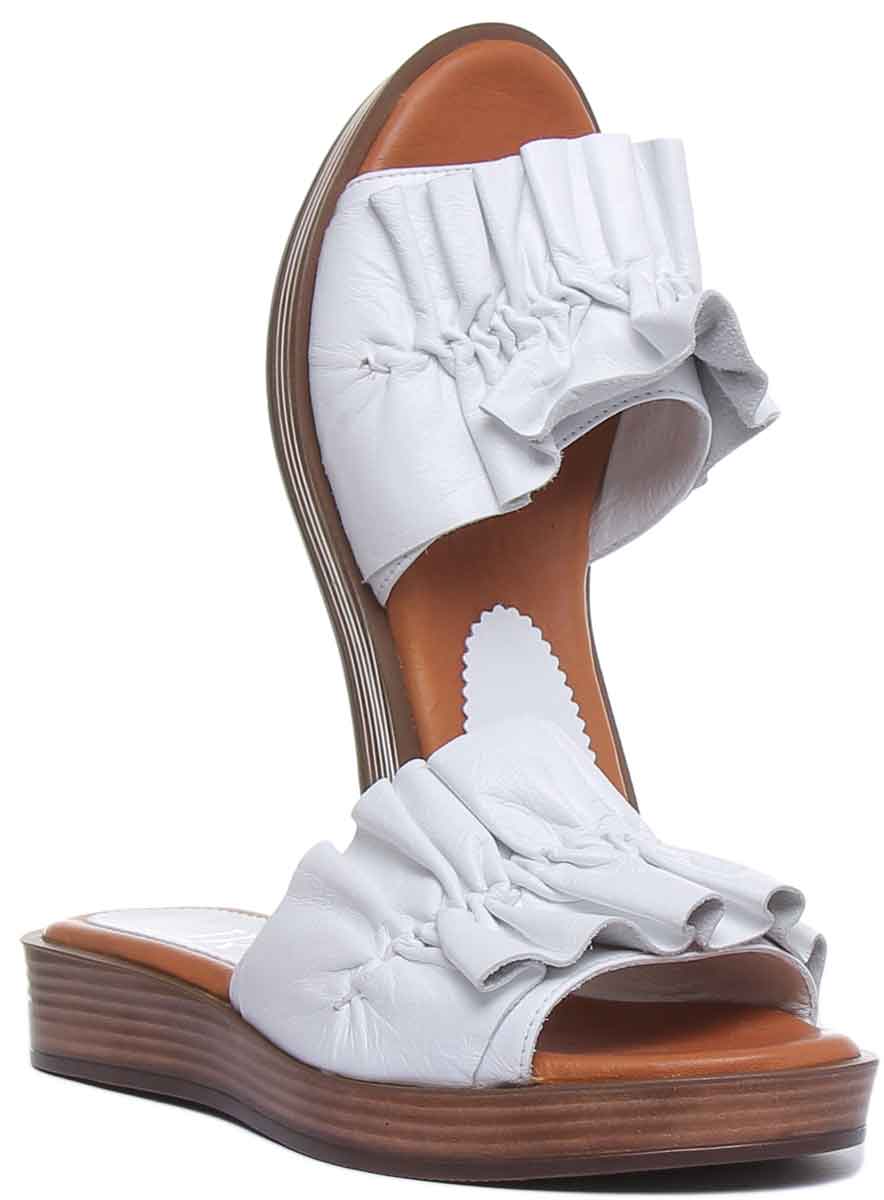 JUSTINREESS ENGLAND Womens Sandals Myra Slip On Soft Sandal In White