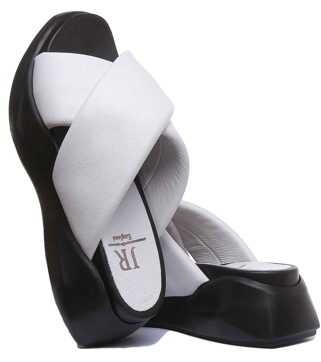 JUSTINREESS ENGLAND Womens Platform Isabella Small Platform Sandal In White