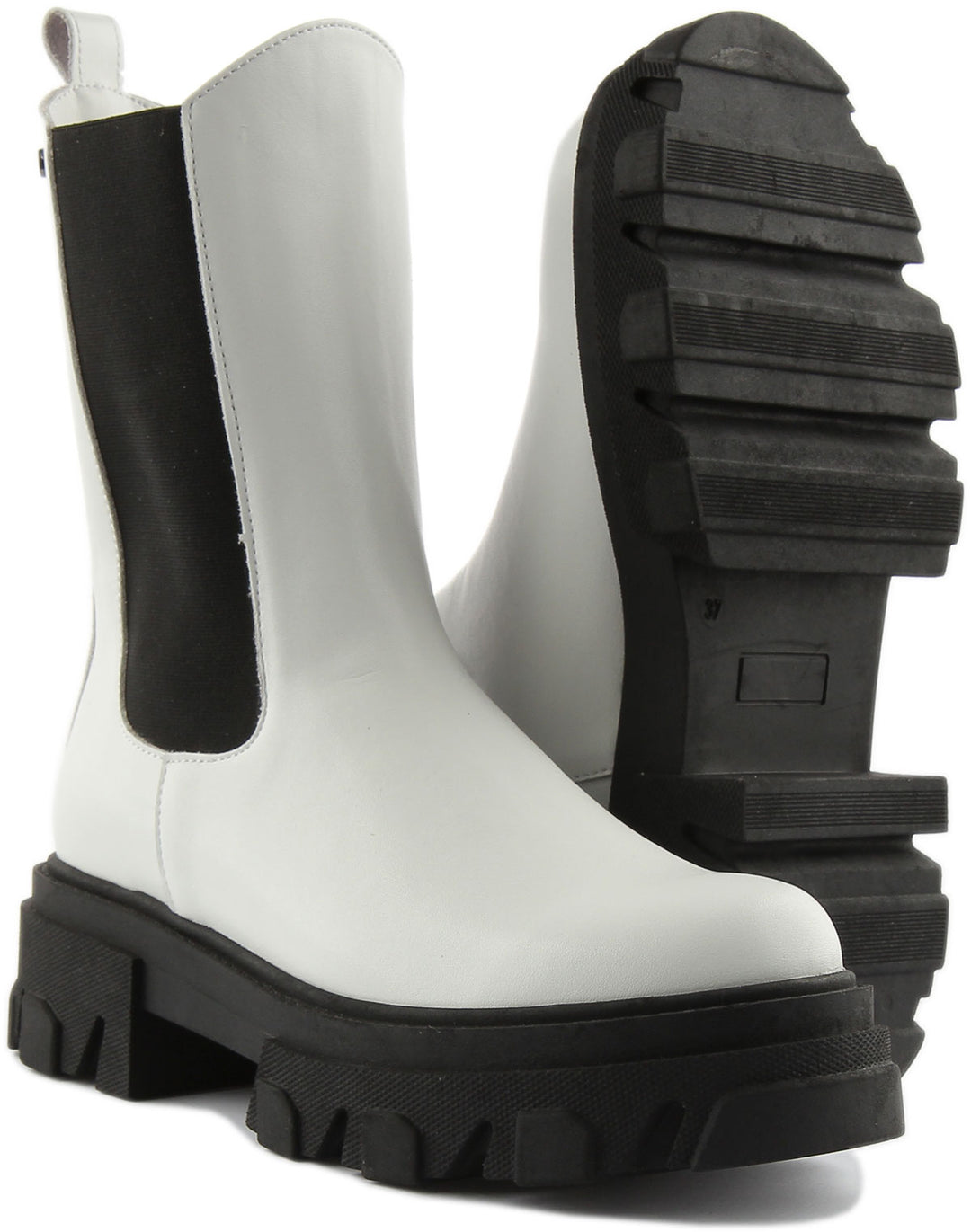 Justinreess England Shoes Macy Tall Chelsea Boot In White