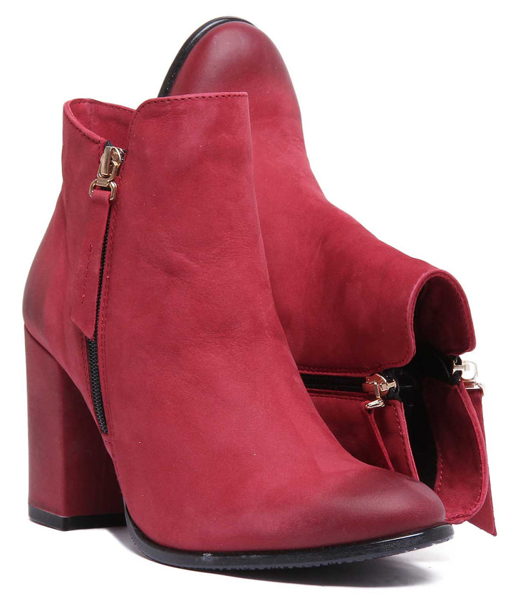 JUSTINREESS ENGLAND Womens Ankle Boots Maddie Leather Ankle Boot In Wine