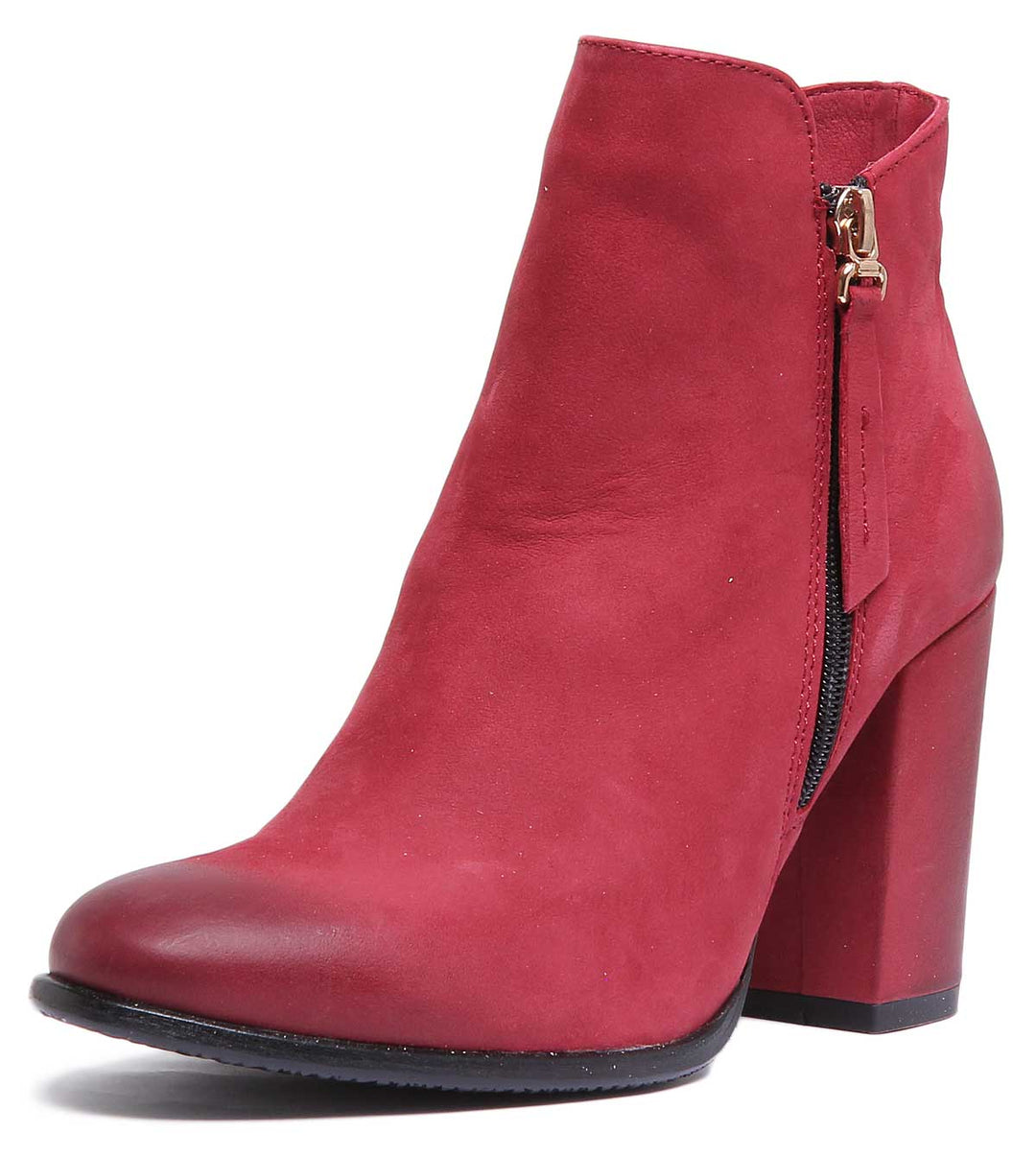 JUSTINREESS ENGLAND Womens Ankle Boots Maddie Leather Ankle Boot In Wine