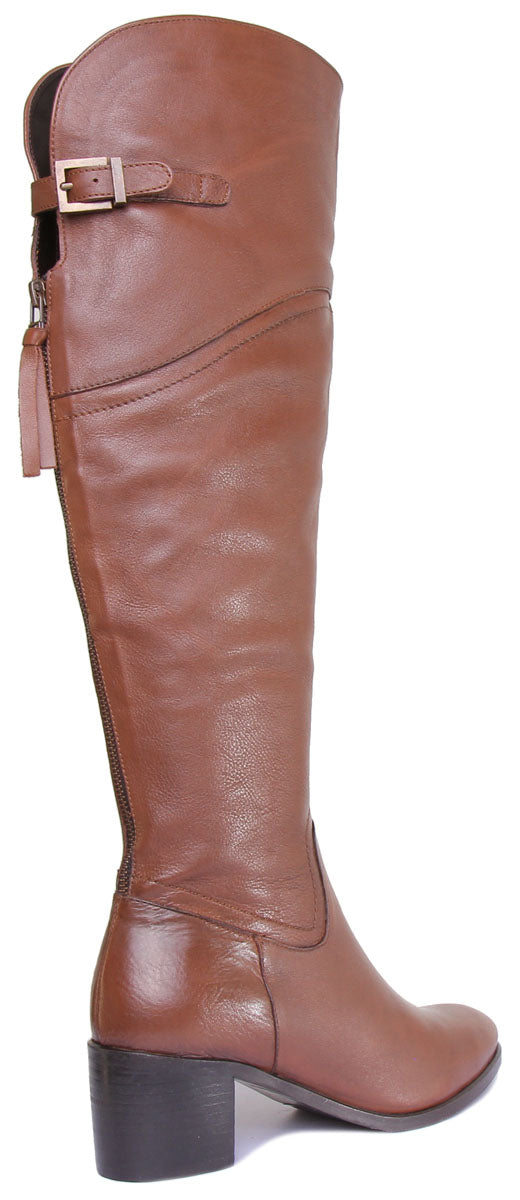 JUSTINREESS ENGLAND Womens Knee High Boot Faye Over The Knee Leather Boot In Wisky