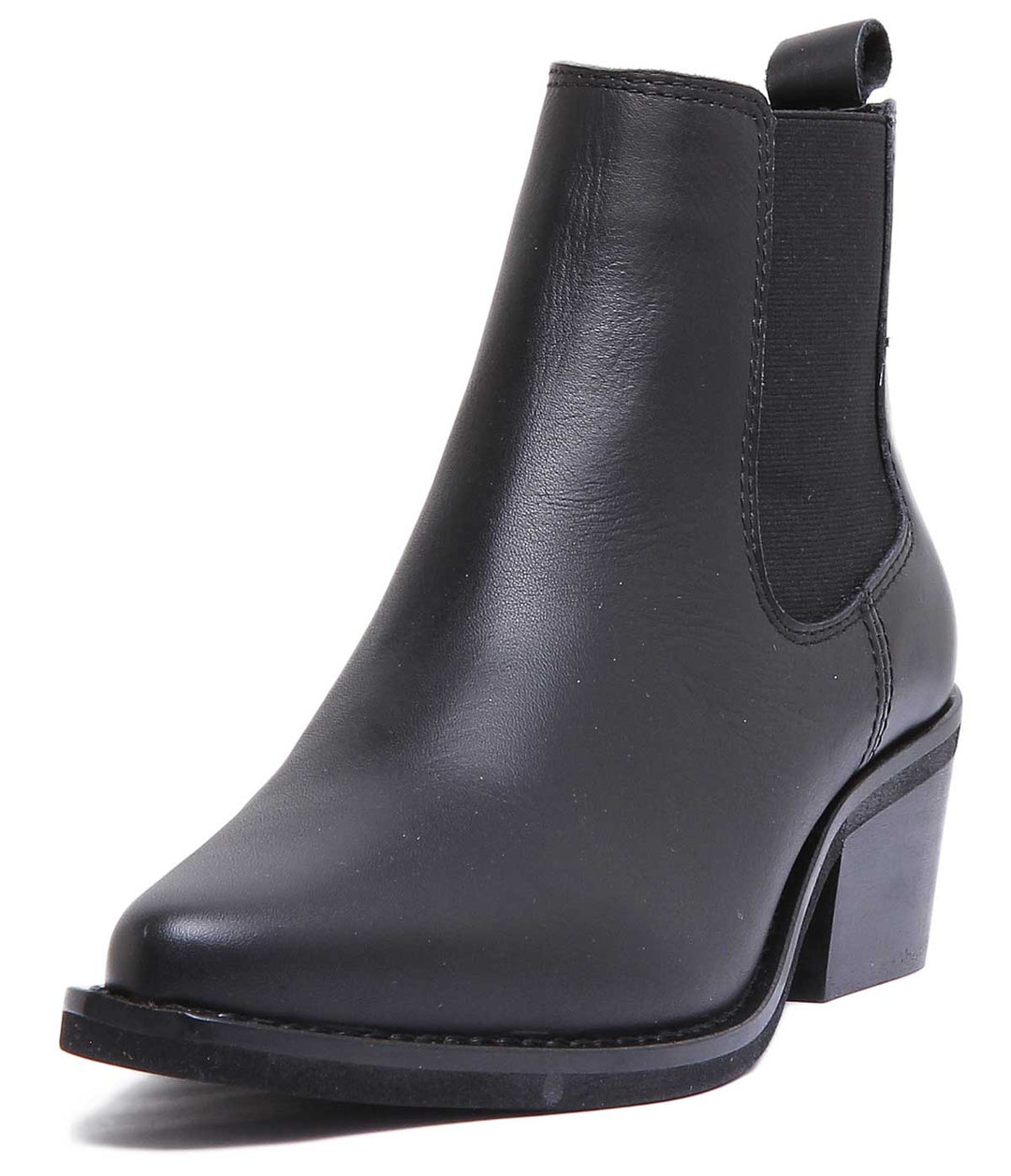 JUSTINREESS ENGLAND Womens Ankle Boots Dakota Pointed Leather Chelsea In Black